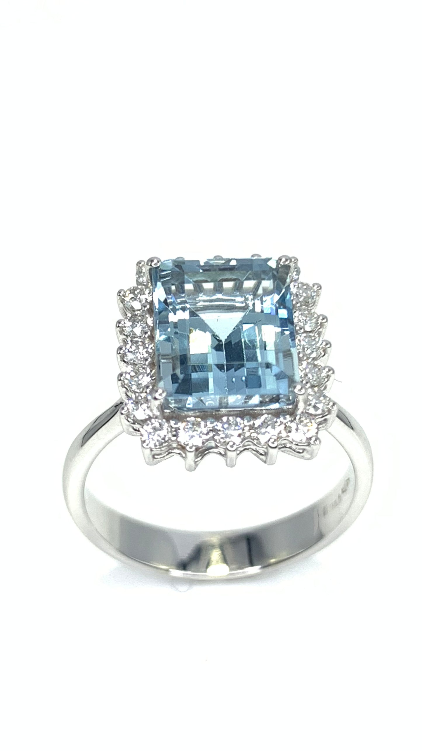 White gold and diamond ring