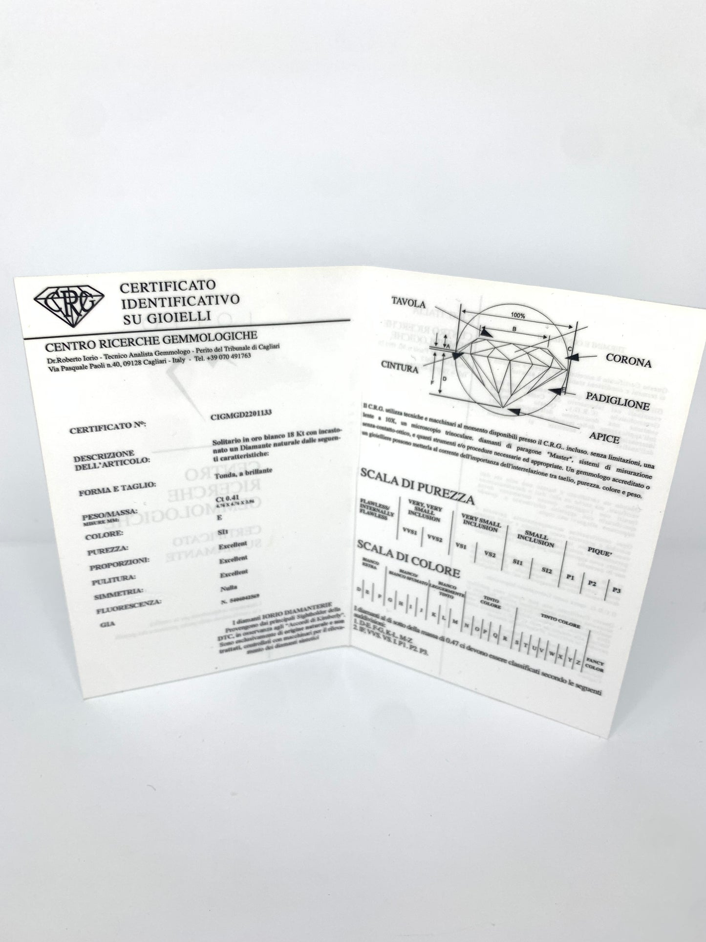 Anello Solitario 0.41