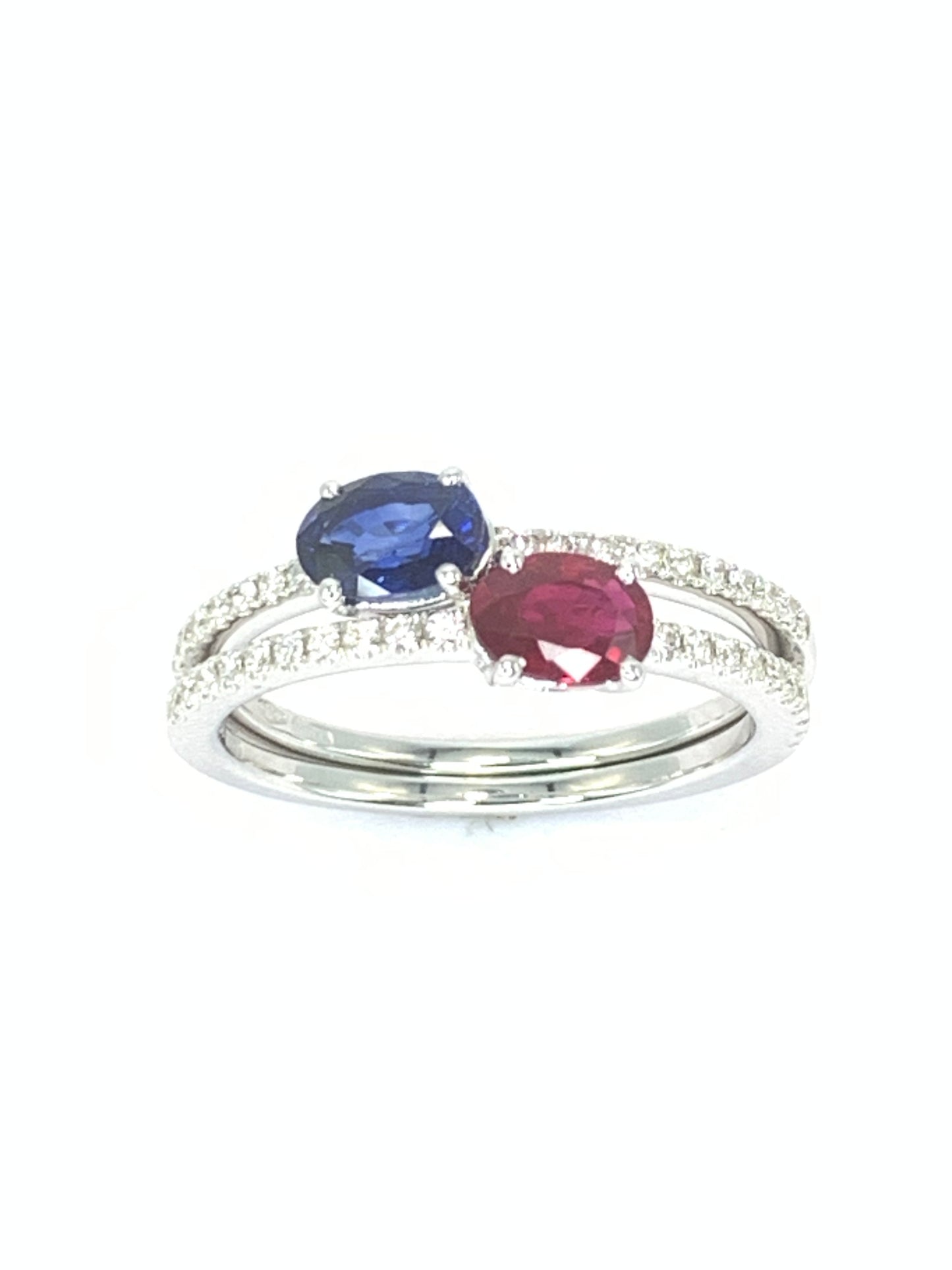 Anello diamanti Rubino/Zaffiro