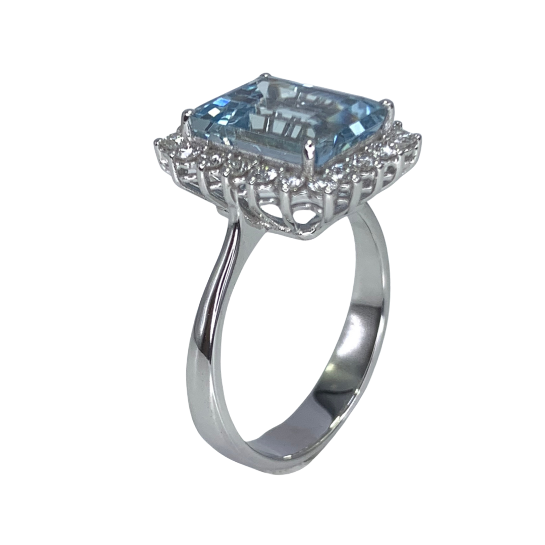 White gold and diamond ring